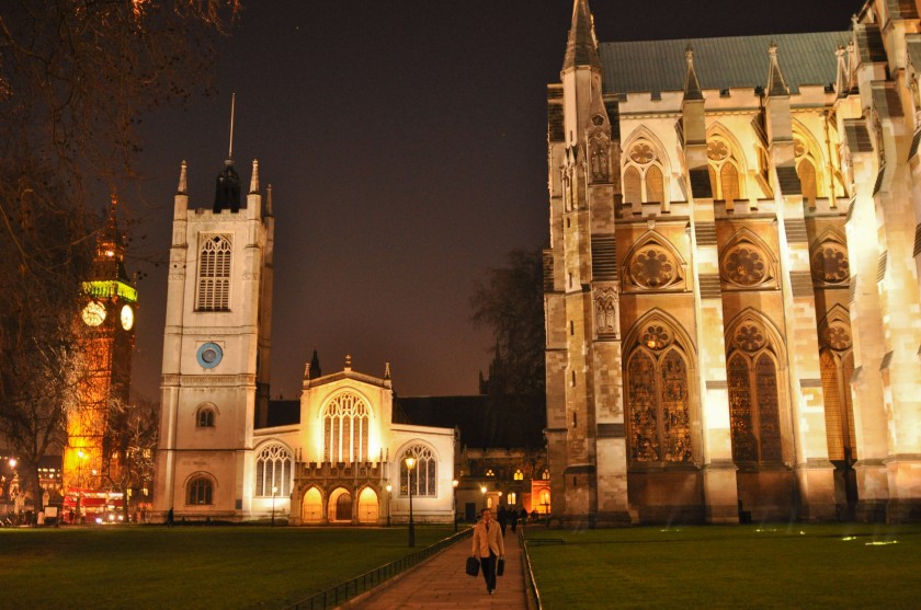 Night view- North side of Abbey, St Margaret Church and Big Ben