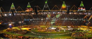 Stadium during 'Festival of the Flame' concert.